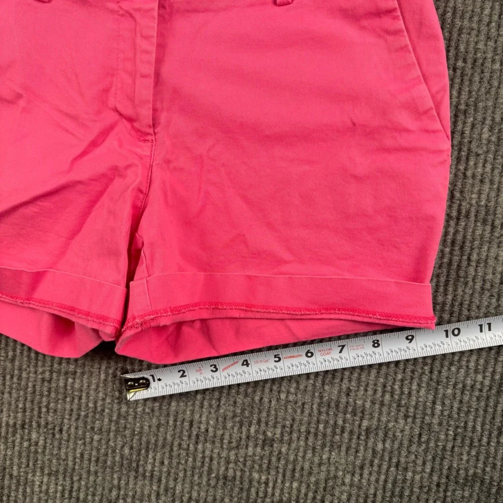 Nautica Womens Hot Pink Stretch Cotton Chino Shorts Size 6 Cuffed Mid Rise Twill